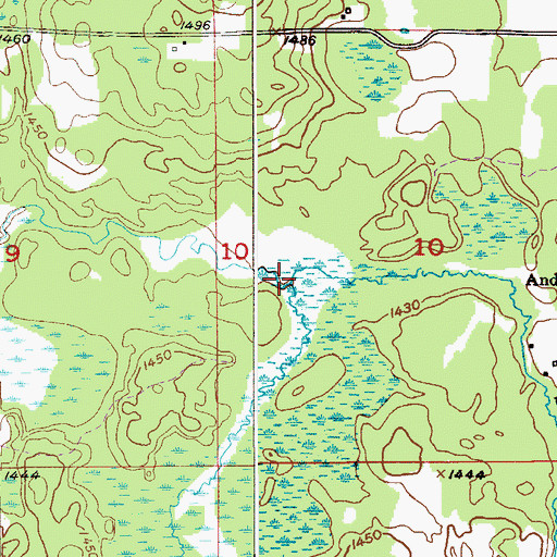 Topographic Map of McNiven Creek, MN