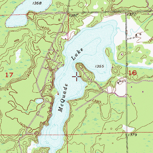 Topographic Map of McQuade Lake, MN