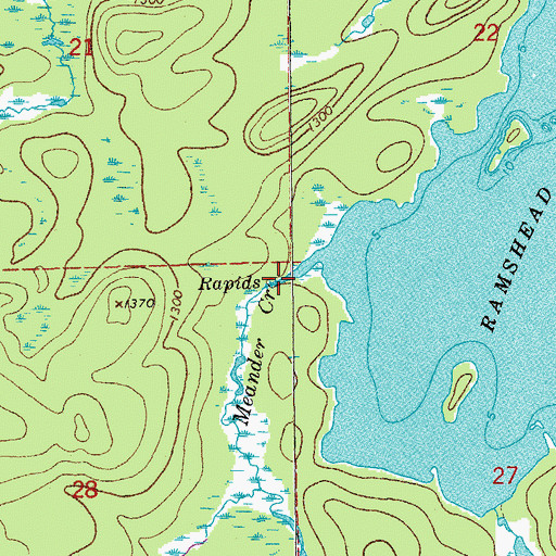 Topographic Map of Meander Creek, MN
