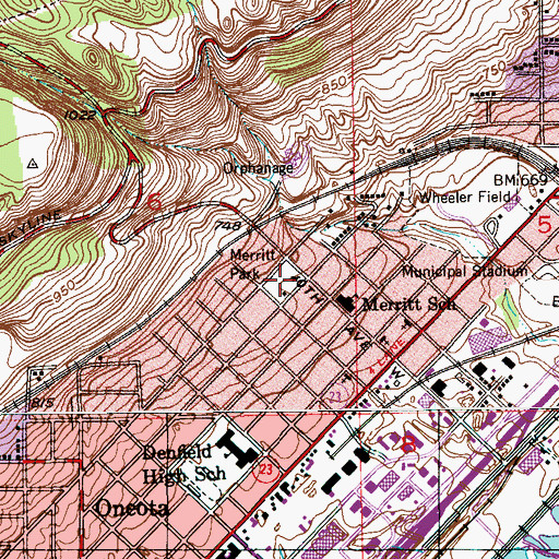 Topographic Map of Merritt Park, MN