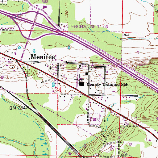 Topographic Map of East Side Elementary School, AR