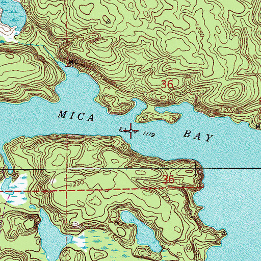Topographic Map of Mica Bay, MN