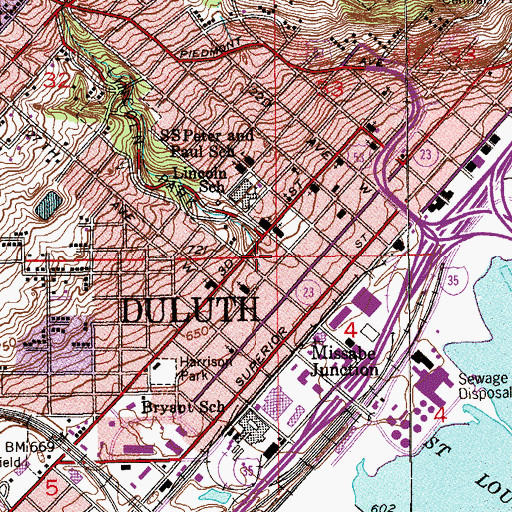 Topographic Map of Miller Creek, MN