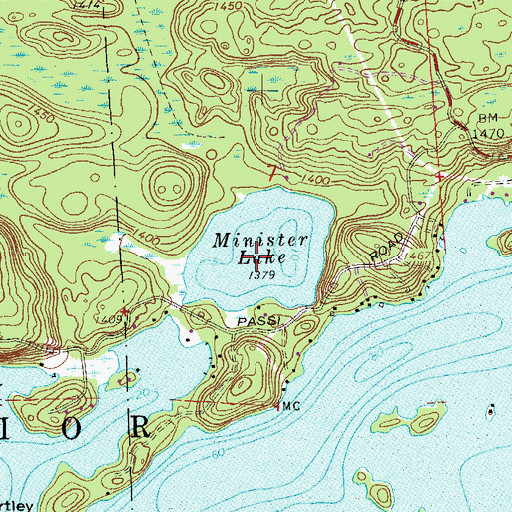 Topographic Map of Minister Lake, MN