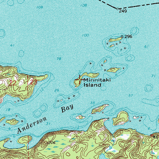Topographic Map of Minnitaki Island, MN