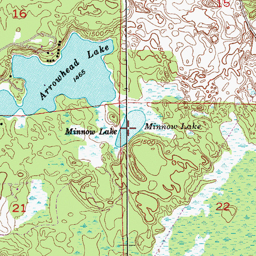 Topographic Map of Minnow Lake, MN