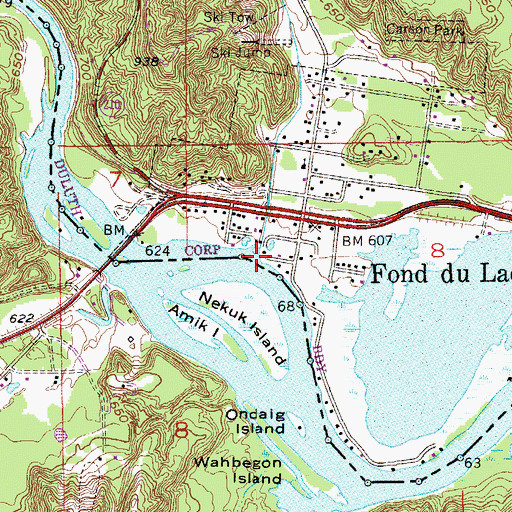 Topographic Map of Mission Creek, MN