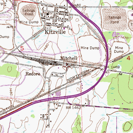 Topographic Map of Mitchell, MN