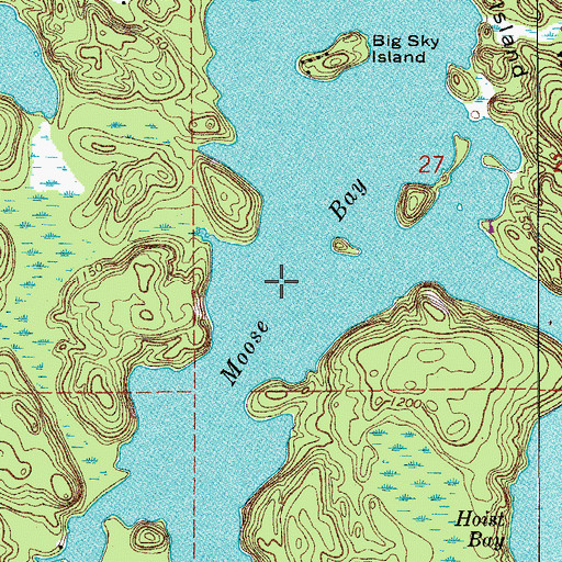 Topographic Map of Moose Bay, MN
