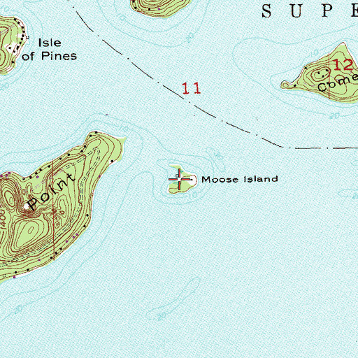 Topographic Map of Moose Island, MN