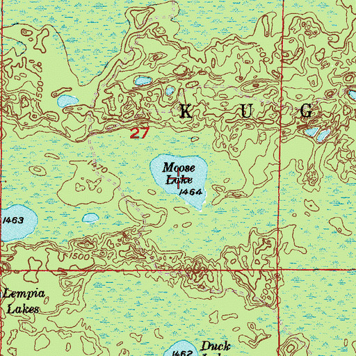 Topographic Map of Moose Lake, MN