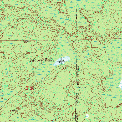 Topographic Map of Moose Lake, MN