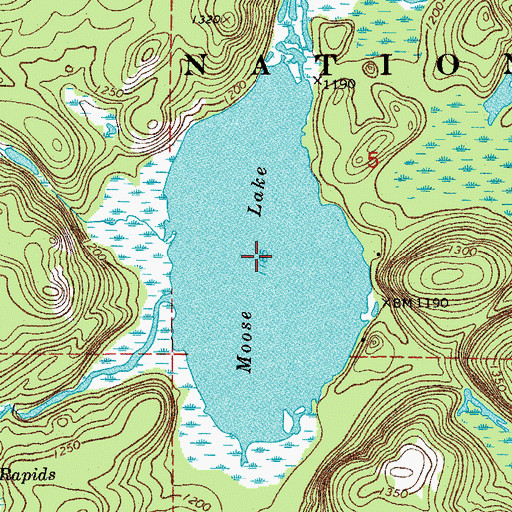Topographic Map of Moose Lake, MN