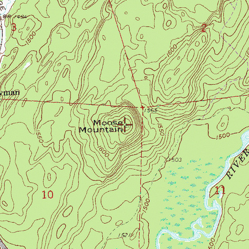 Topographic Map of Moose Mountain, MN