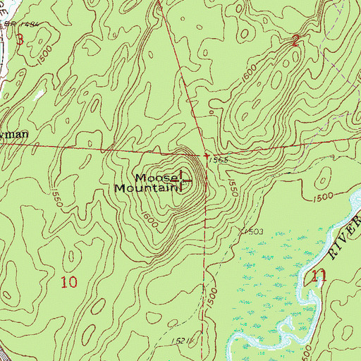 Topographic Map of Moose Mountain, MN
