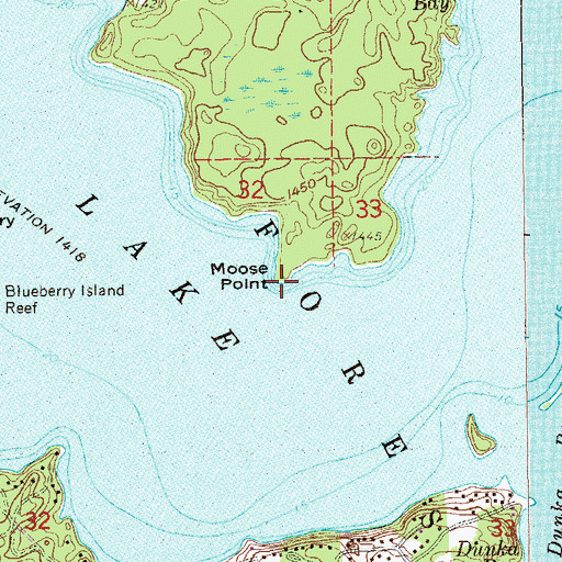 Topographic Map of Moose Point, MN