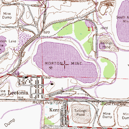 Topographic Map of Morton Mine, MN