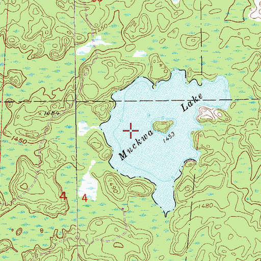 Topographic Map of Muckwa Lake, MN