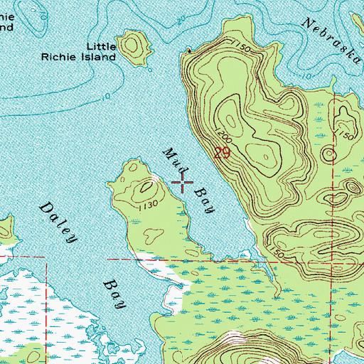Topographic Map of Mud Bay, MN