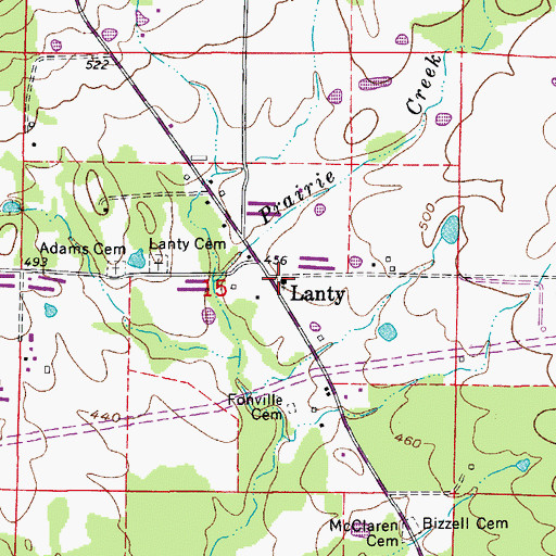 Topographic Map of Lanty United Methodist Church, AR