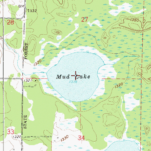 Topographic Map of Mud Lake, MN