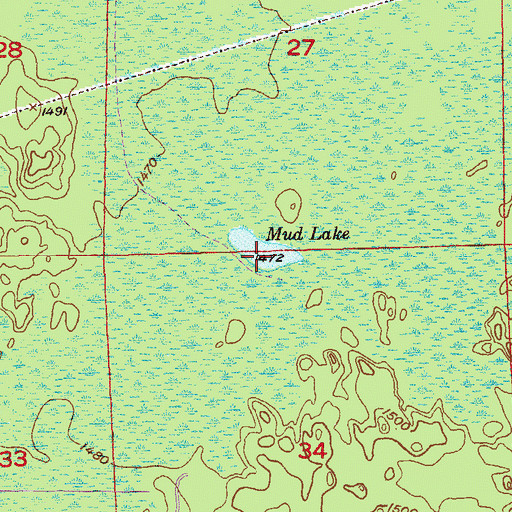 Topographic Map of Mud Lake, MN