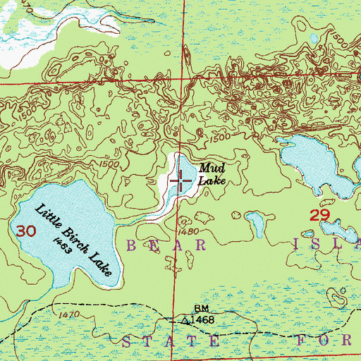 Topographic Map of Mud Lake, MN