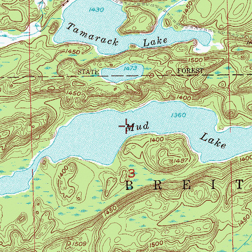Topographic Map of Mud Lake, MN