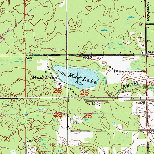 Topographic Map of Mud Lake, MN
