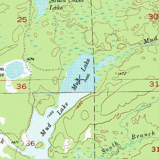 Topographic Map of Mud Lake, MN