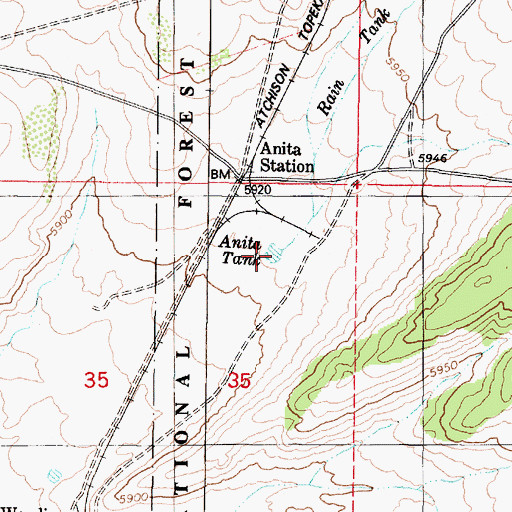 Topographic Map of Anita Tank, AZ