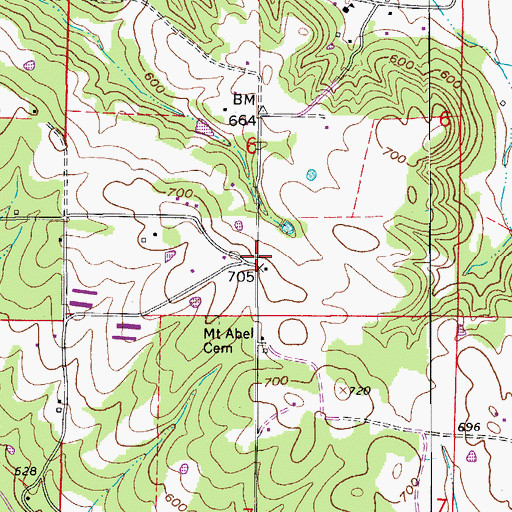 Topographic Map of Lick Mountain, AR