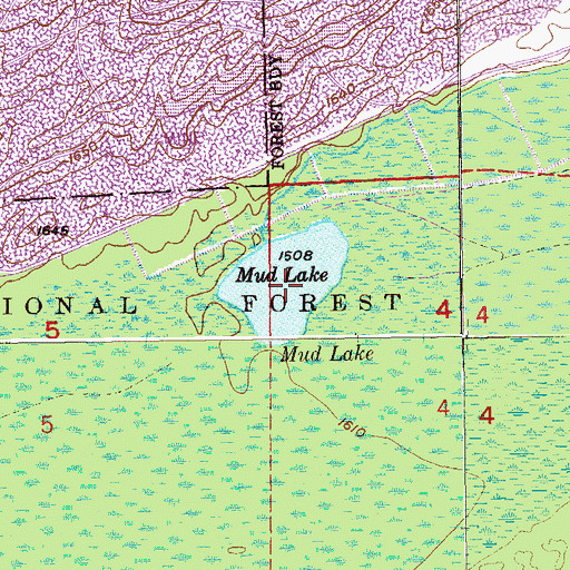 Topographic Map of Mud Lake, MN