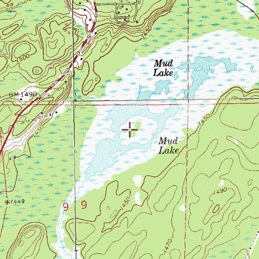 Topographic Map of Mud Lake, MN