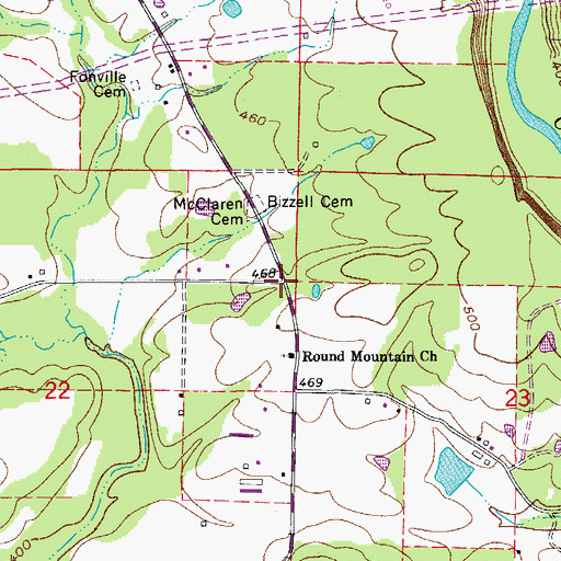 Topographic Map of McClaren, AR