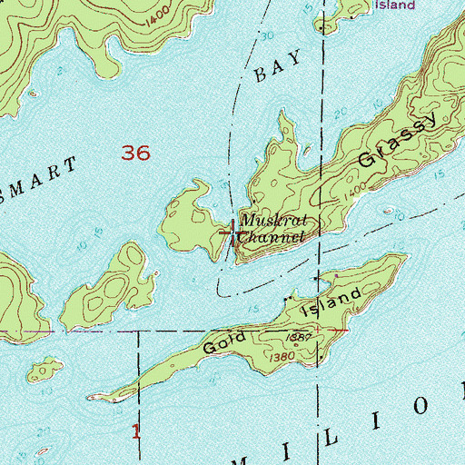 Topographic Map of Muskrat Channel, MN