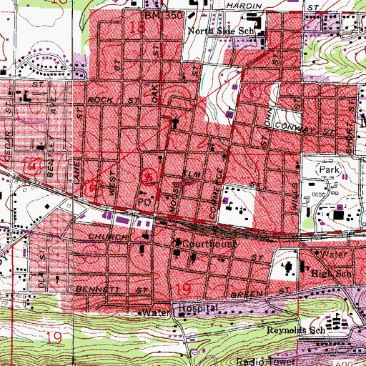 Topographic Map of Morrilton City Hall, AR