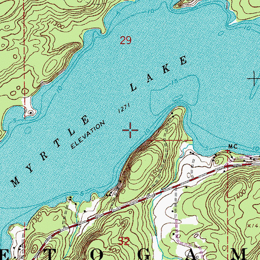 Topographic Map of Myrtle Lake, MN