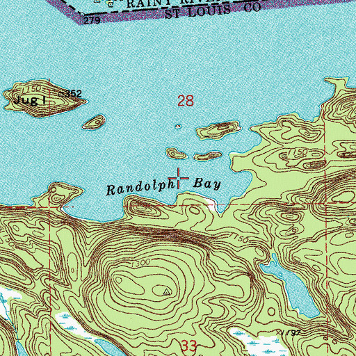 Topographic Map of Namakan Lake, MN