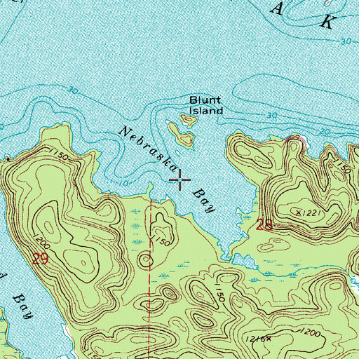 Topographic Map of Nebraska Bay, MN
