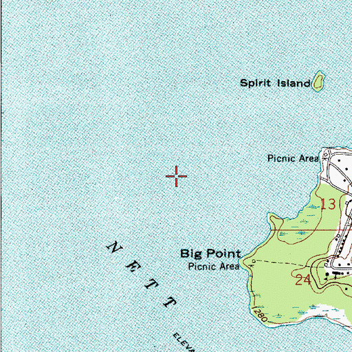 Topographic Map of Nett Lake, MN