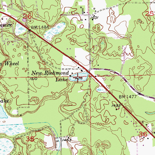 Topographic Map of New Richmond Lake, MN