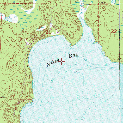 Topographic Map of Niles Bay, MN