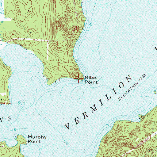 Topographic Map of Niles Point, MN