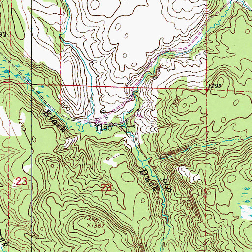 Topographic Map of Ninemile Creek, MN