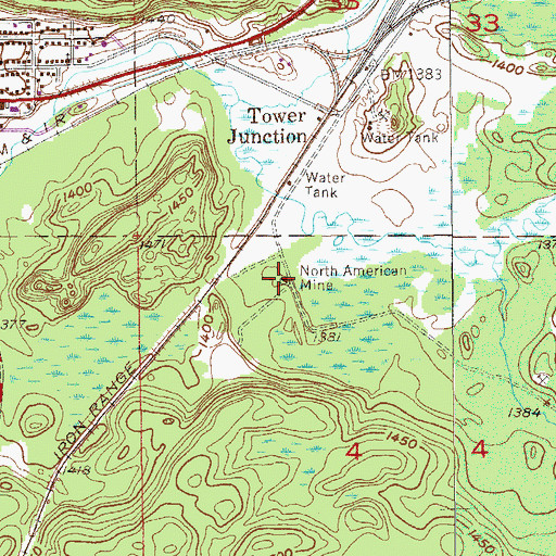 Topographic Map of North American Mine, MN