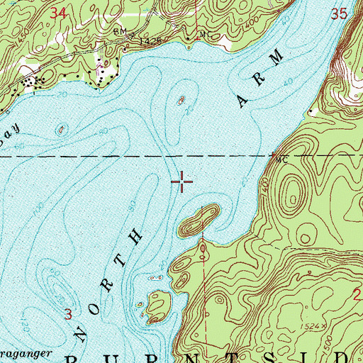 Topographic Map of North Arm, MN