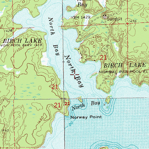 Topographic Map of North Bay, MN