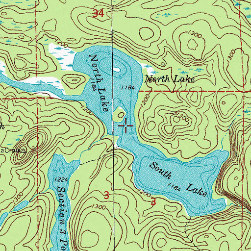 Topographic Map of North Lake, MN
