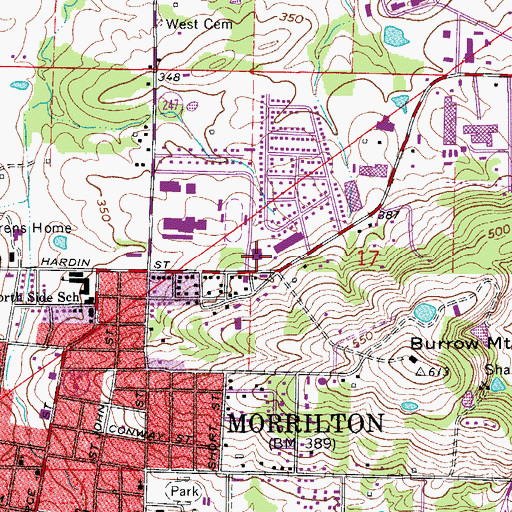Topographic Map of North Hills Shopping Center, AR